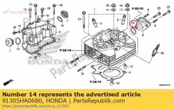 Aquí puede pedir oring, 33. 7x2. 4 de Honda , con el número de pieza 91305HA0680: