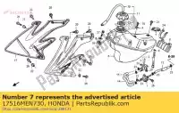 17516MEN730, Honda, bande, réservoir rr. honda crf  x r crf450r crf450x 450 , Nouveau