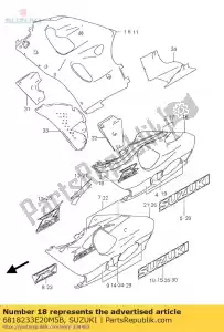 suzuki 6818233E20M5B emblema, 