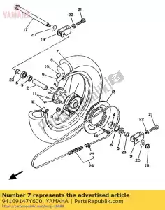 Yamaha 94109147Y600 neumático (90 / 100-14 49m k695) (4es) - Lado inferior