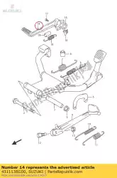 Aquí puede pedir pedal, freno de Suzuki , con el número de pieza 4311138G00: