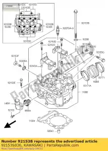 Kawasaki 92153S036 parafuso, 10x175 - Lado inferior