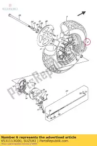 Suzuki 6531113G00 llanta, rueda rr (14 - Lado inferior