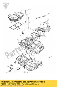 triumph T1160118 carter assy zwart - Onderkant