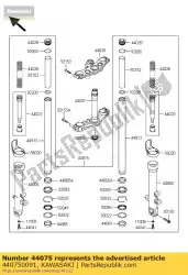 Ici, vous pouvez commander le ensemble amortisseur-fourche auprès de Kawasaki , avec le numéro de pièce 440750091: