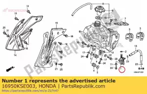 honda 16950KSE003 cock assy., combustível - Lado inferior