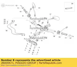stuur van Piaggio Group, met onderdeel nummer 2B000671, bestel je hier online: