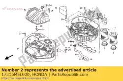 Qui puoi ordinare imbuto, r. Aria da Honda , con numero parte 17215MEL000: