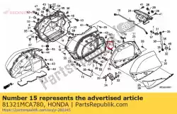 Here you can order the rod a, saddlebag striker from Honda, with part number 81321MCA780: