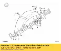 52531455343, BMW, rubberen montage bmw  750 1000 1100 1984 1985 1986 1987 1988 1989 1990 1991 1992 1993 1994 1995 1996 1997, Nieuw