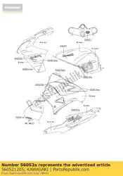 Aquí puede pedir marca, funda de asiento, ninja de Kawasaki , con el número de pieza 560521205: