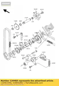 Kawasaki 120461096 roda dentada, roda dentada de manivela, - Lado inferior