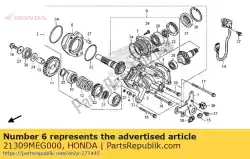 Aquí puede pedir cuña, eje de transmisión final (0. 30) de Honda , con el número de pieza 21309MEG000: