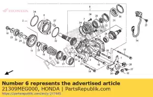 honda 21309MEG000 cuña, eje de transmisión final (0.30) - Lado inferior