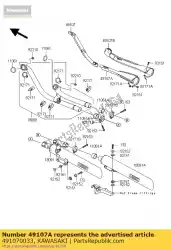 Here you can order the cover-exhaust pipe,fr,r vn2000 from Kawasaki, with part number 491070033: