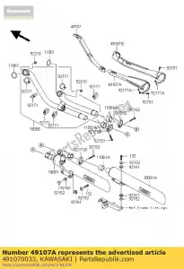 kawasaki 491070033 cover-exhaust pipe,fr,r vn2000 - Bottom side