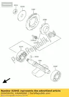 92045S050, Kawasaki, rolamento-esfera, balanceador ksf400-a kawasaki kfx 400 2004 2005 2006, Novo