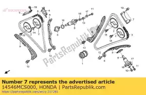 Honda 14546MCS000 guía comp. b, cadena de levas - Lado inferior
