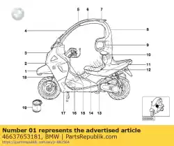 Here you can order the fairing, crash element from BMW, with part number 46637653181: