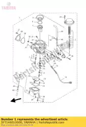 Aquí puede pedir conjunto de carburador 1 de Yamaha , con el número de pieza 5YT149010000: