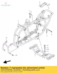 Here you can order the footrest comp from Suzuki, with part number 4351043F00: