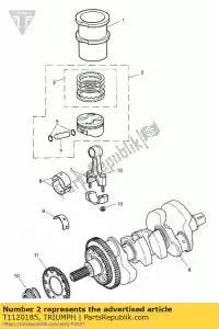 triumph T1120185 piston assy, 79mm - Bottom side