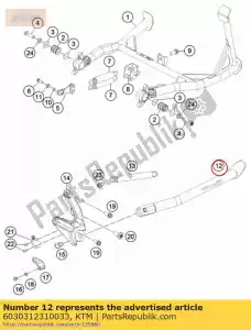 ktm 6030312310033 suporte lateral cpl. - Lado inferior