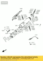 18110Y001959, Kawasaki, marmitta terminale, sc. marrone sc300 kawasaki j 300 2015, Nuovo