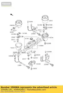 Kawasaki 250081181 support-mètre, tacho - La partie au fond