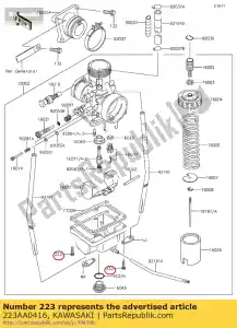 Kawasaki 223AA0416 parafuso-pan-ws-cros - Lado inferior