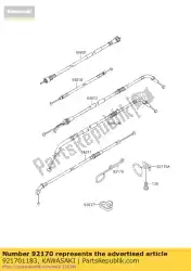 klem, kabel zx600-d1 van Kawasaki, met onderdeel nummer 921701183, bestel je hier online:
