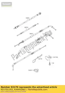 kawasaki 921701183 klem, kabel zx600-d1 - Onderkant