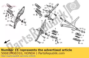 Honda 50681MGED10 houder, ik bijrijder - Onderkant