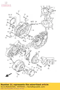 yamaha 913140606500 parafuso, soquete - Lado inferior