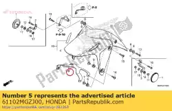 Here you can order the brace, fr. Fender from Honda, with part number 61102MGZJ00: