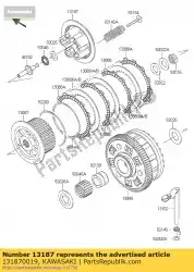 Ici, vous pouvez commander le embrayage à disques en fonctionnement auprès de Kawasaki , avec le numéro de pièce 131870019: