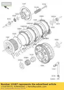 Kawasaki 131870019 embrayage à disques en fonctionnement - La partie au fond