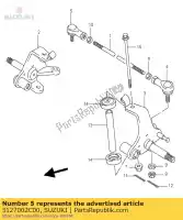 5127002C00, Suzuki, extrémité, tige (filetage l. suzuki lt f160 quadrunner quadsport 160 , Nouveau