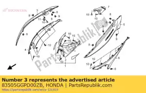 Honda 83505GGPD00ZB hoezen set, r. bovenlichaam - Onderkant