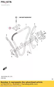 suzuki 1278235F11 guía, cadena de levas - Lado inferior