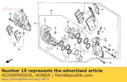 Here you can order the caliper assy,r fr from Honda, with part number 45200MW0036: