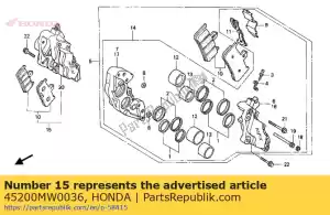 Honda 45200MW0036 caliper assy,r fr - Bottom side
