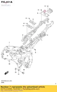 suzuki 4275114J00 brug, stoel rai - Onderkant