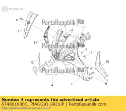 Ici, vous pouvez commander le élément de fermeture de l'ampoule avant gauche auprès de Piaggio Group , avec le numéro de pièce 674801000C: