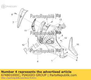 Piaggio Group 674801000C élément de fermeture de l'ampoule avant gauche - La partie au fond