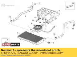 Here you can order the water cooler-head tube from Piaggio Group, with part number AP8144775: