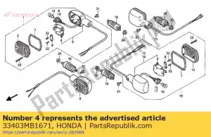 Honda 33403MB1671 reflektor, kierunkowskaz - Dół