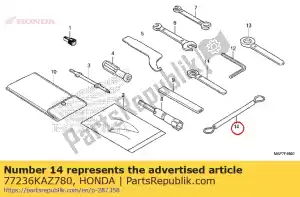 honda 77236KAZ780 wire, helmet set - Bottom side