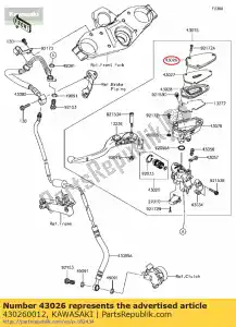 Kawasaki 430260012 cap-brake - Bottom side