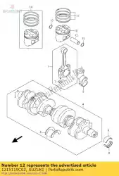 Aqui você pode pedir o pino, pistão em Suzuki , com o número da peça 1215119C02: